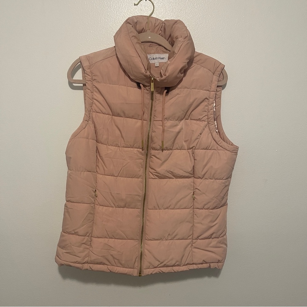 Calvin Klein Pink Sleeveless Vest w/Gold Toned Hardware Size L